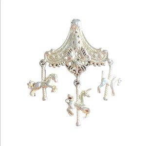 Vintage Gold Carousel Horse Brooch Pin